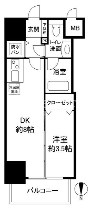 イグレック南本町(1LDK/7階)の間取り写真