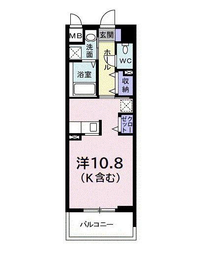 アベニール国立(ワンルーム/1階)の間取り写真