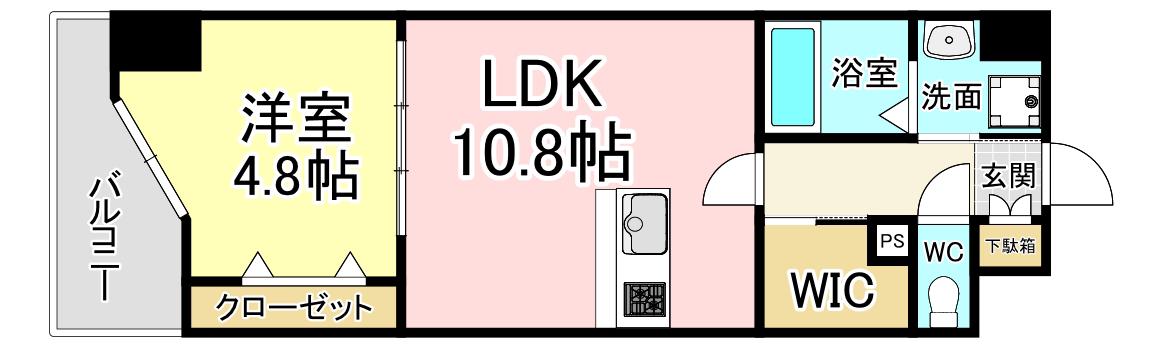 ギャラン二島(1LDK/14階)の間取り写真