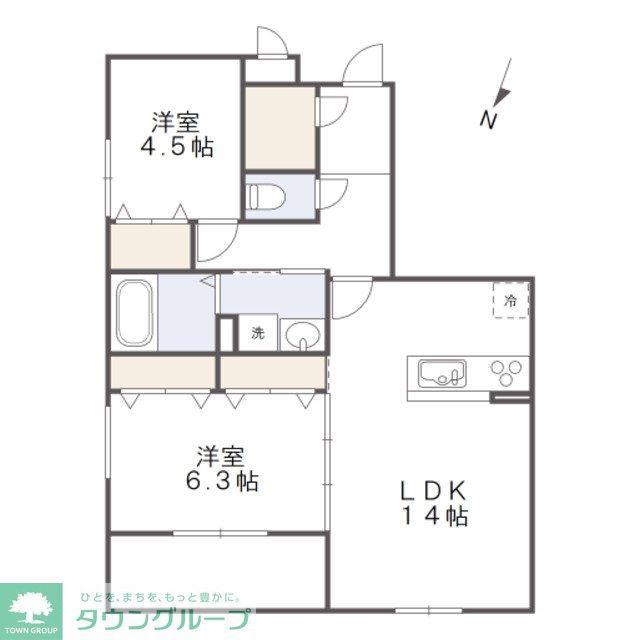 SUCCESS BLD.5(2LDK/1階)の間取り写真