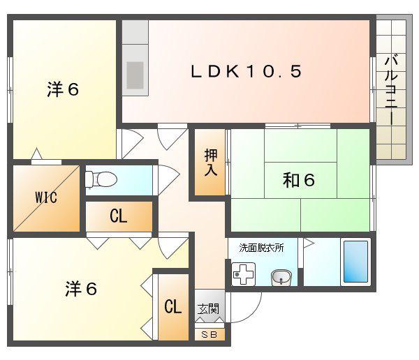 アゼリアパレス(3LDK/2階)の間取り写真