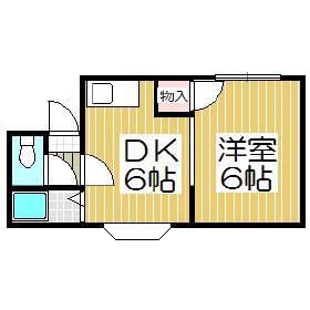 Mハイツ(1DK/3階)の間取り写真