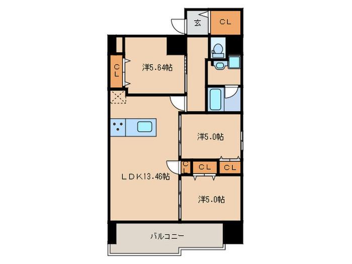 シュライン恵比寿レジデンス(3LDK/12階)の間取り写真