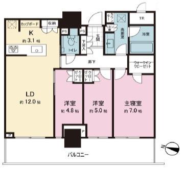 パークタワー西新宿(3LDK/18階)の間取り写真