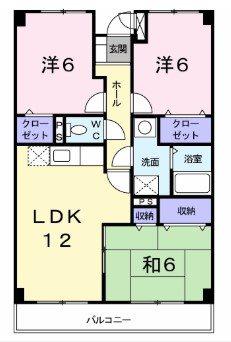 ジャン・ピュール1番館(3LDK/4階)の間取り写真