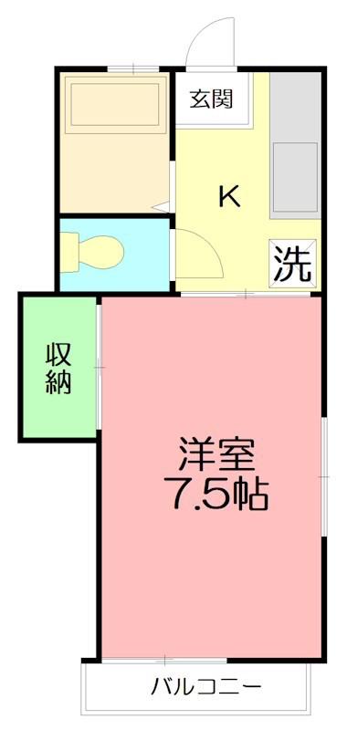 グリーンハイツ(1K/2階)の間取り写真