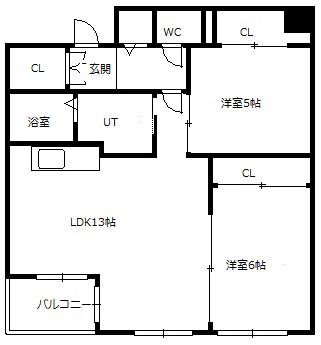 VITA光洋(2LDK/3階)の間取り写真