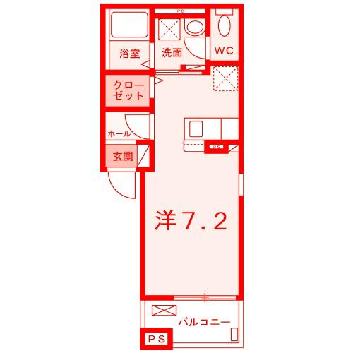 アイファ(ワンルーム/3階)の間取り写真