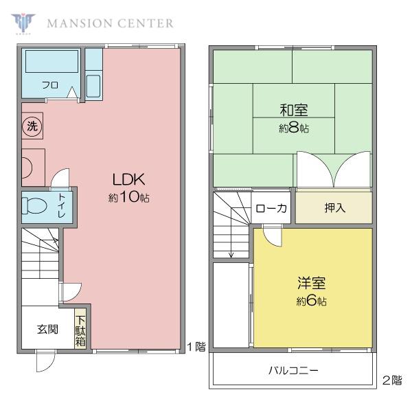 エクセラ藤(2LDK/1階)の間取り写真