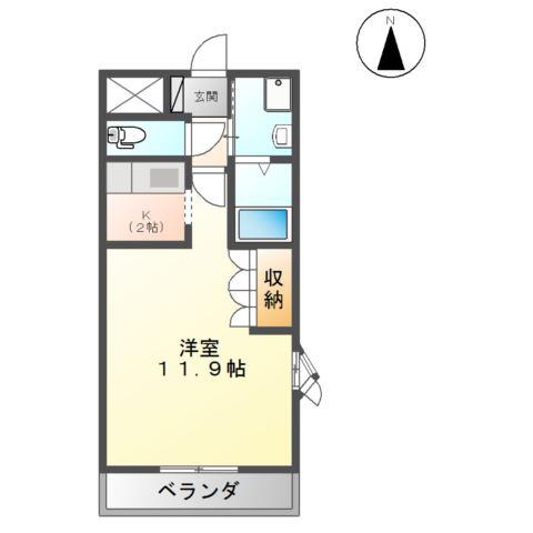 プロニティ表(1K/2階)の間取り写真