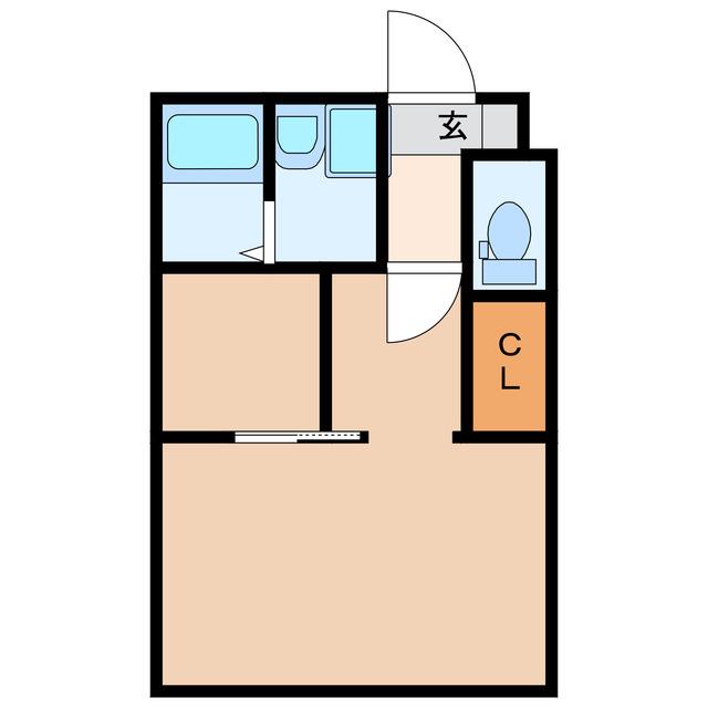 ビューポート東山(1K/2階)の間取り写真
