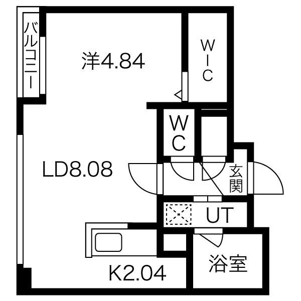 コア山の手(1LDK/3階)の間取り写真
