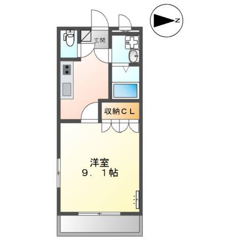 グローリエ・M(1K/3階)の間取り写真