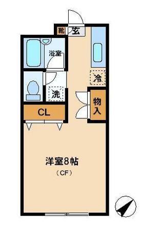 SUNSOH(1K/1階)の間取り写真