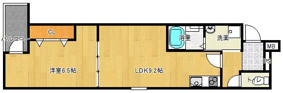 フジパレス住道駅北(1LDK/1階)の間取り写真