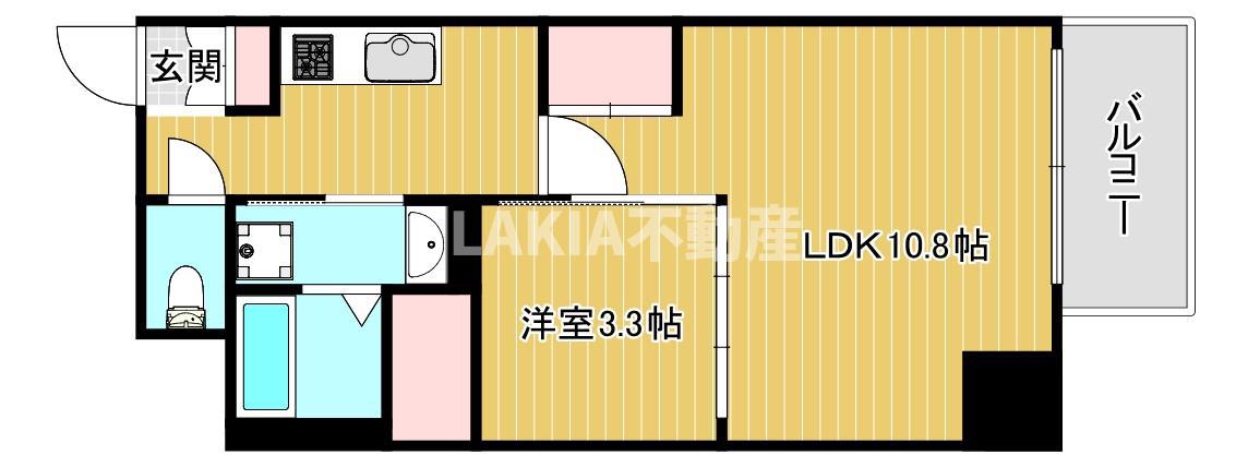 マリンズ心斎橋III(1LDK/7階)の間取り写真