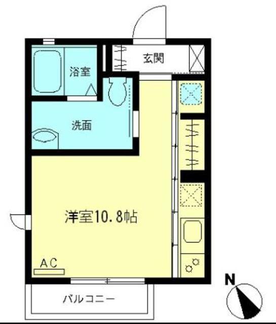 グリーンヒル橋本E(1K/1階)の間取り写真