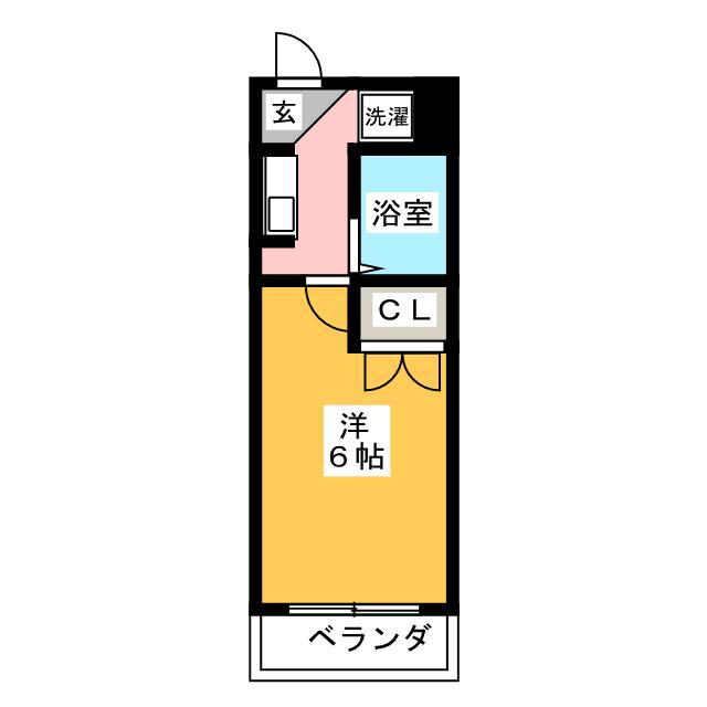 睦町ハイツ(1K/2階)の間取り写真