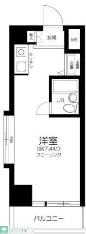 スカイノブレ川崎柳町(ワンルーム/11階)の間取り写真