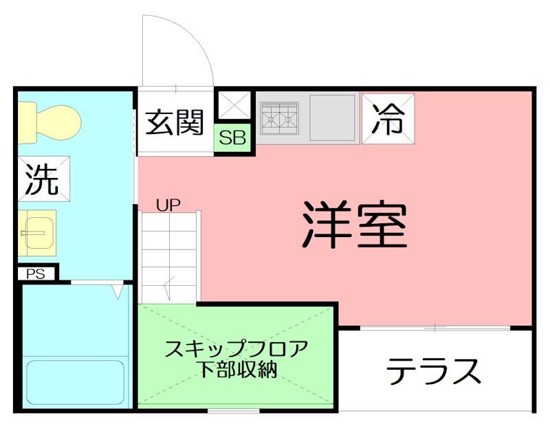 MAISON DE LA PLAGE(ワンルーム/1階)の間取り写真