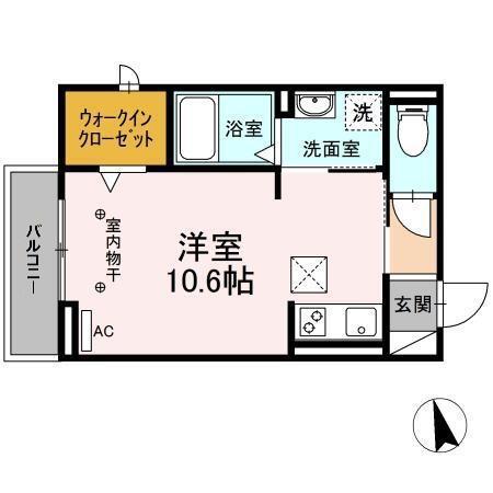 EXCEL21 VI(ワンルーム/1階)の間取り写真