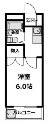 フラット1124(1K/2階)の間取り写真