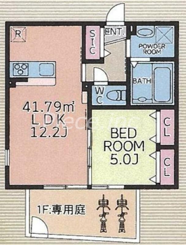 AZULしぎの(1LDK/1階)の間取り写真