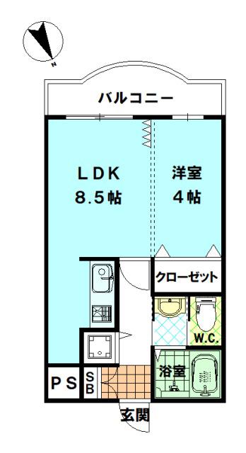ベレープト(1LDK/1階)の間取り写真