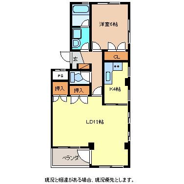 シャンティ・モア(1LDK/1階)の間取り写真