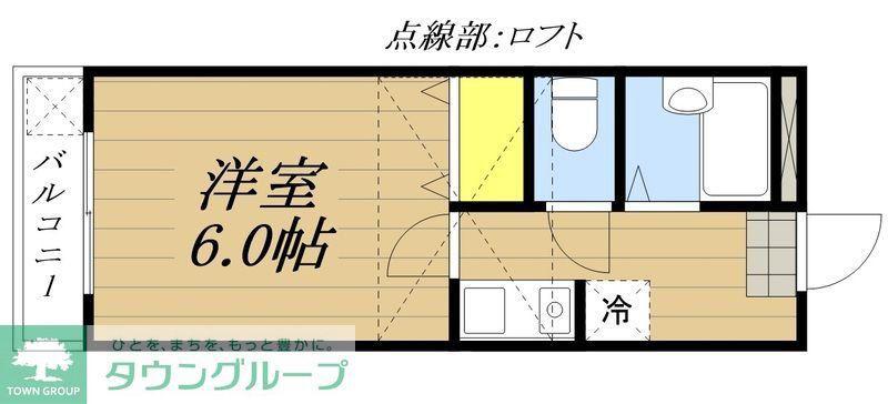 ハイネス喜沢(1K/1階)の間取り写真