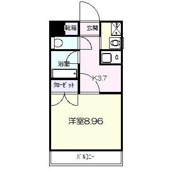 ソレイユ高野(1K/2階)の間取り写真
