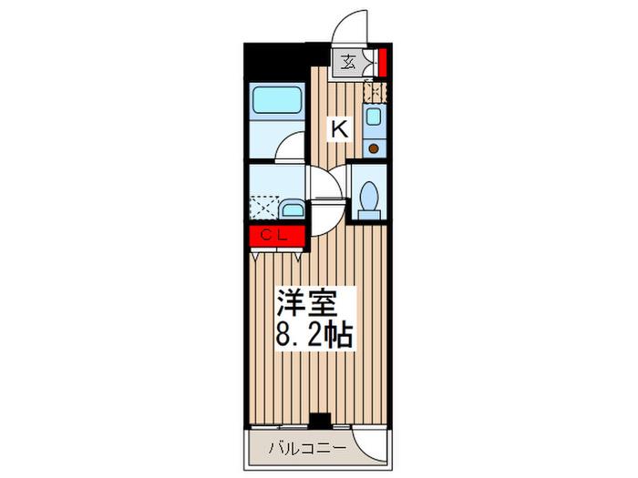 レフージェ(1K/1階)の間取り写真