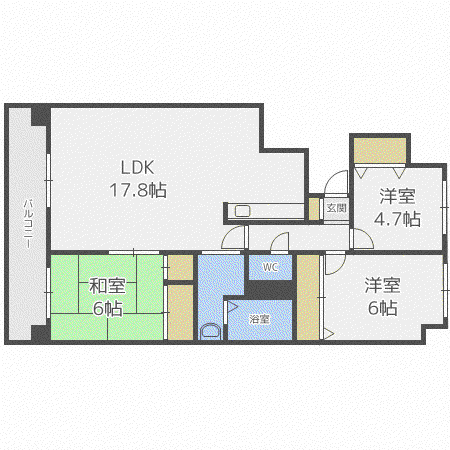 ファインコート山鼻(3LDK/8階)の間取り写真