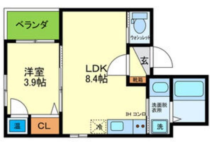 F ASECIA DIONE(1LDK/1階)の間取り写真