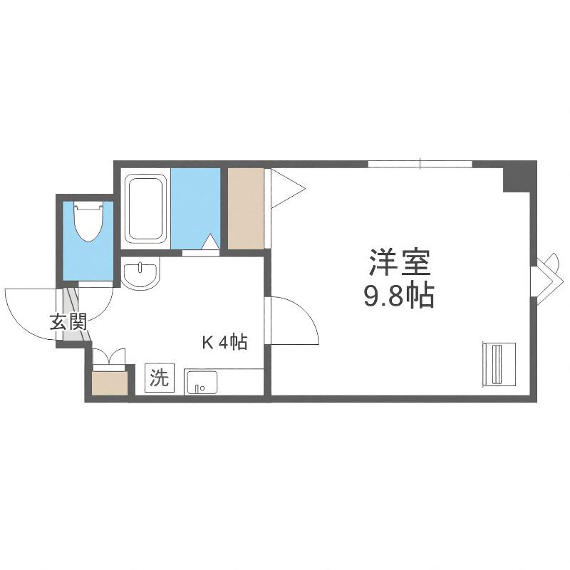 コア136(1DK/3階)の間取り写真