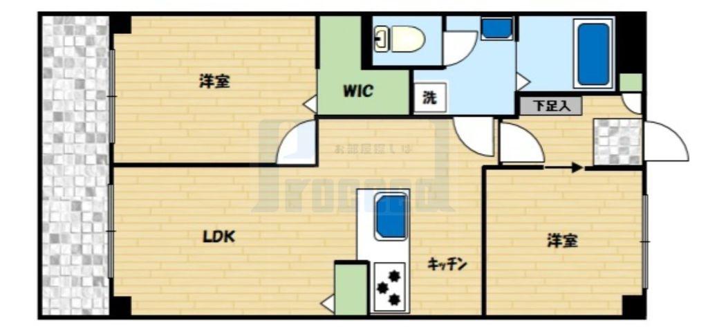 宮本マンション富士(2LDK/3階)の間取り写真
