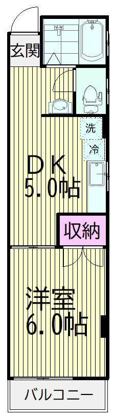 渡辺マンション(1DK/3階)の間取り写真