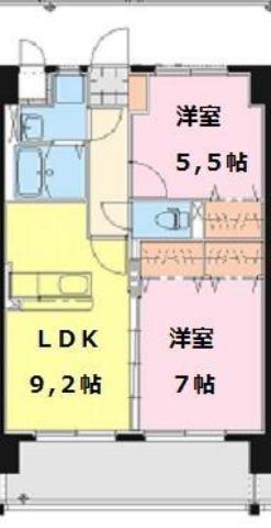 ARIES神宮(2LDK/8階)の間取り写真