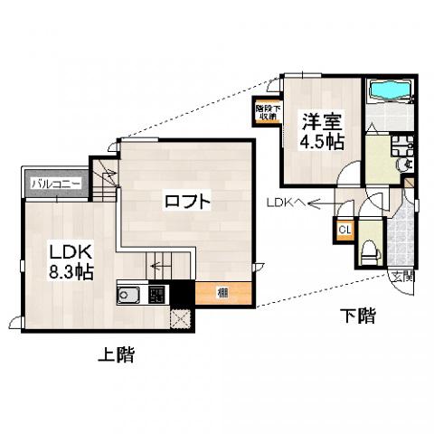 CB高宮リーザ(1LDK/2階)の間取り写真