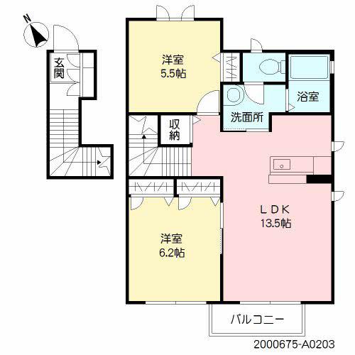 ルミエール(2LDK/2階)の間取り写真