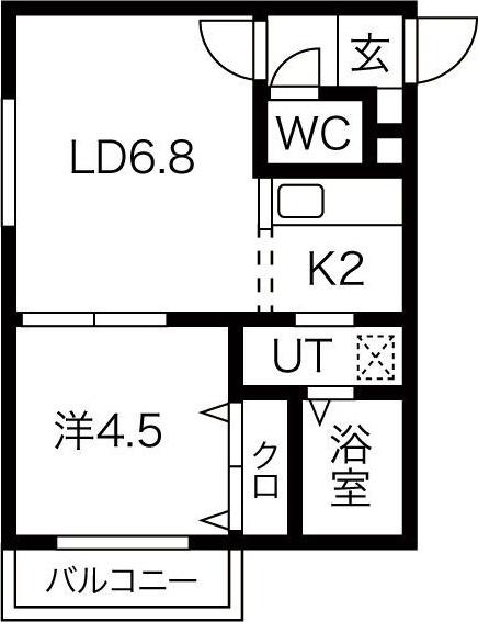 ル・ファール二十四軒II(1LDK/4階)の間取り写真