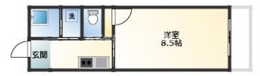 コーポ早水(1K/2階)の間取り写真