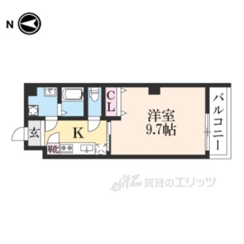 POUR TOUJOURS東福寺(1K/2階)の間取り写真