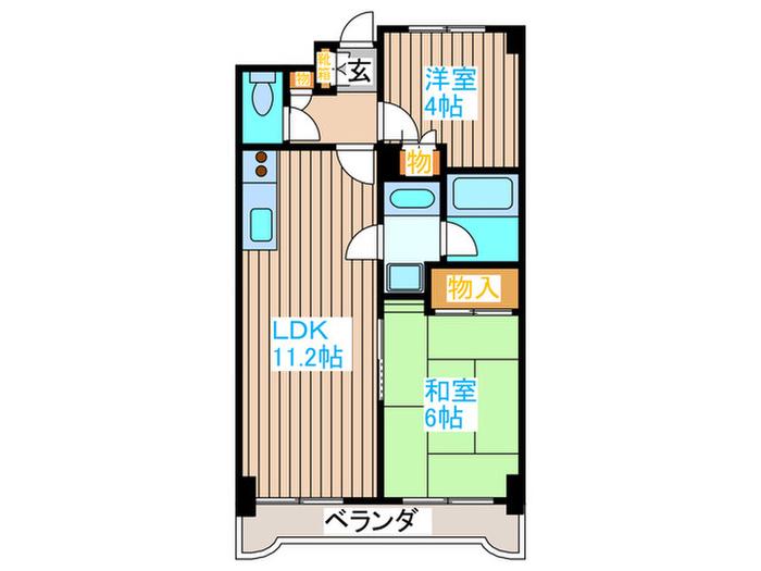 ダイアパレスグランテージ中央(2LDK/4階)の間取り写真