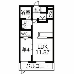フォンターナ飾磨(1LDK/1階)の間取り写真