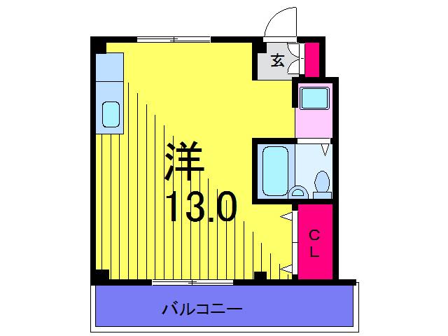 フラワーコーポ(ワンルーム/1階)の間取り写真