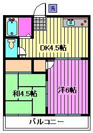 サニーコーポまさもと(2DK/2階)の間取り写真