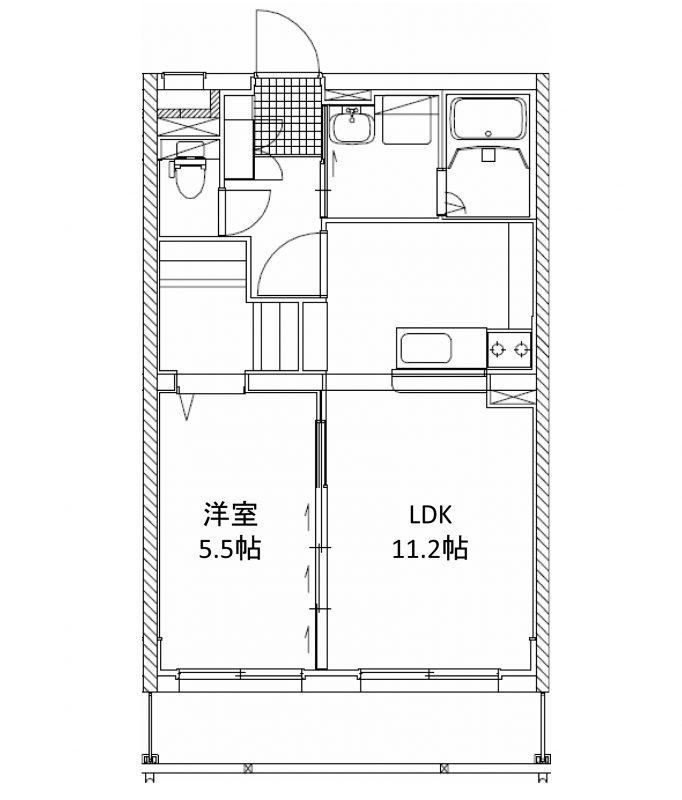はなみずきIII番館(1LDK/2階)の間取り写真
