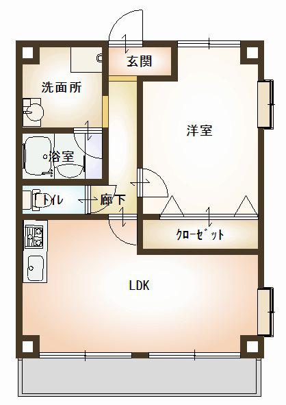 パルティールII番館(1LDK/7階)の間取り写真
