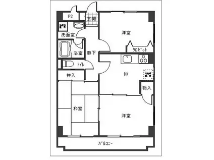 田島ビル(3DK/1階)の間取り写真